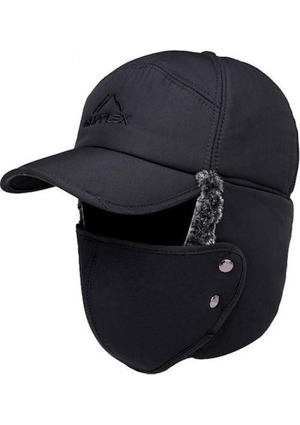 Tcherchi Outdoor Windproof Maskeli Şapka Siyah (Yurt Dışından)