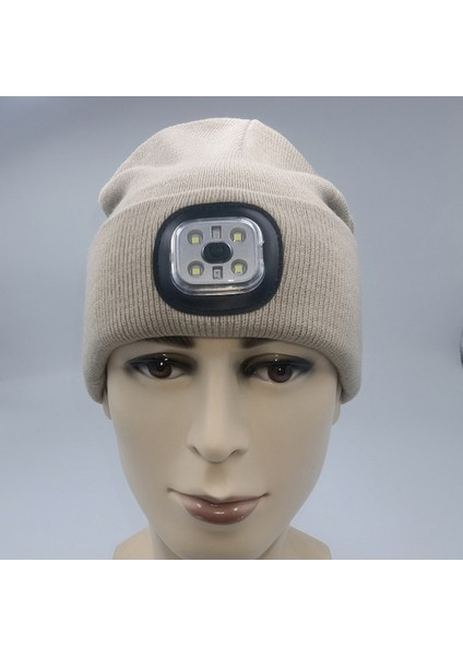 Dış Mekan 4 LED Sıcak Şapka Kışlık Örme Şapka, Yürüyüş Balıkçılık Için Işıklı Bisiklete Binme, Koşu - Kahverengi (Yurt Dışından) modelleri