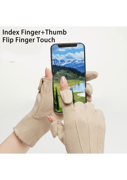 1 Çift Kadın Süper Yumuşak Rüzgar Geçirmez Eldiven 001 (Yurt Dışından) modelleri