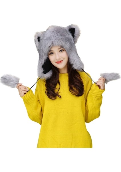 Kadın Sevimli Karikatür Peluş Şapka Bere (Yurt Dışından)