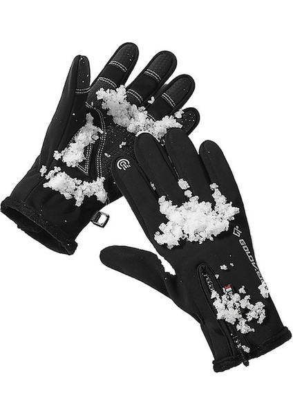 Kkx-Vv Açık Hava Su Geçirmez Eldiven Kış Dokunmatik Ekran Sıcak Bisiklet Eldiveni-Gri (Yurt Dışından) modelleri