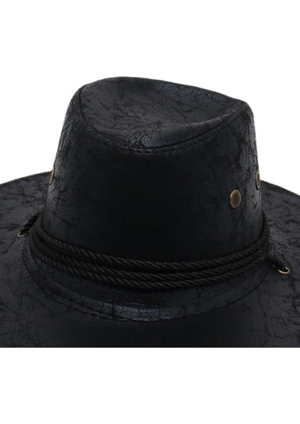 Batı Kovboy Şapkası Erkek Yaz Açık Hava Güneşlik Şapka Kamp Sokak Seyahat Siyah (Yurt Dışından) indirimleri