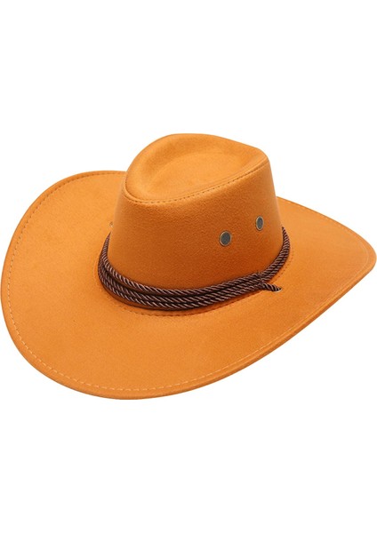 Kovboy Şapkası Geniş Ağız Cosplay Düz Ağız Kovboy Şapkası Kadın Erkek Yetişkinler Için Rodeo Sarı (Yurt Dışından)