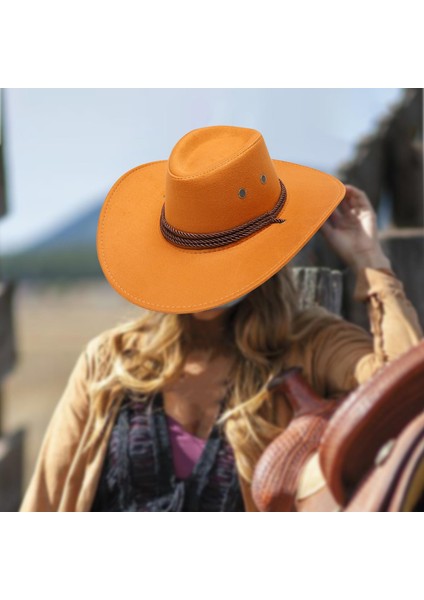 Kovboy Şapkası Geniş Ağız Cosplay Düz Ağız Kovboy Şapkası Kadın Erkek Yetişkinler Için Rodeo Sarı (Yurt Dışından) fırsatları