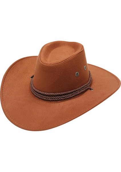 Batı Kovboy Şapkası Sahne Cowgirl Sombrero Kadın Erkek Açık Kamp Kahverengi Için Caps (Yurt Dışından) fiyatları