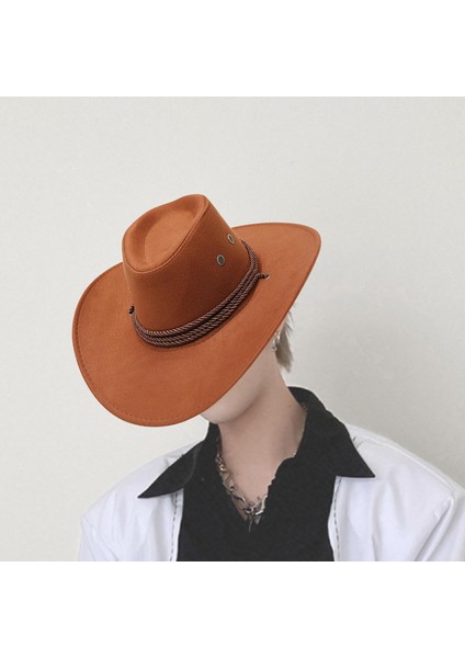 Batı Kovboy Şapkası Sahne Cowgirl Sombrero Kadın Erkek Açık Kamp Kahverengi Için Caps (Yurt Dışından) modelleri