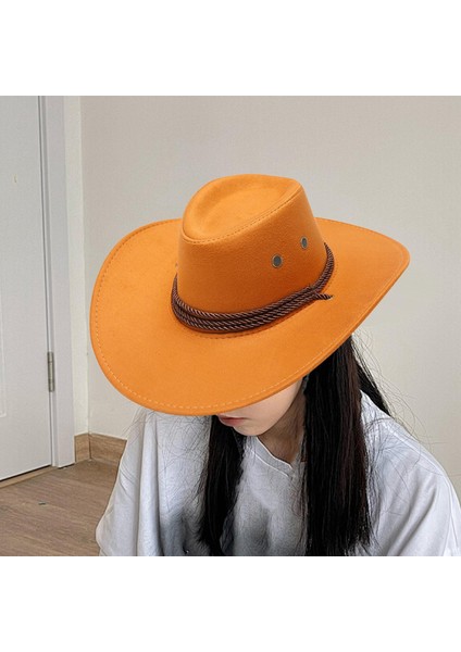 Batı Kovboy Şapkası Sahne Cowgirl Sombrero Kadın Erkek Açık Kamp Sarı Için Kapaklar (Yurt Dışından) modelleri