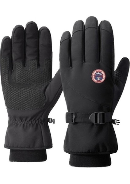 Kkx-Vv Açık Hava Su Geçirmez Eldiven Kış Dokunmatik Ekran Sıcak Bisiklet Eldiveni-Siyah (Yurt Dışından) modelleri