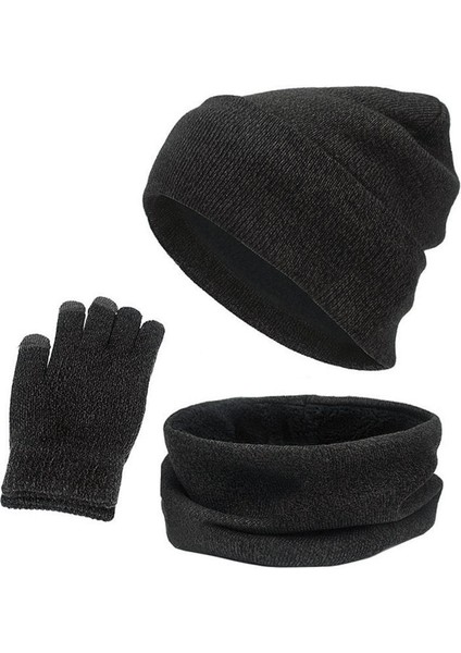3 Set Kışlık Ş Atkı ve Eldiven Örme Dokunmatik Eldiven, Ş, Gri (Yurt Dışından) modelleri
