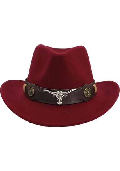 Sıradan Batı Kovboy Şapkası Büyük Ağzı Hafif Hafif Kadın Erkekler Parti Balıkçı Koyu Kırmızı (Yurt Dışından)