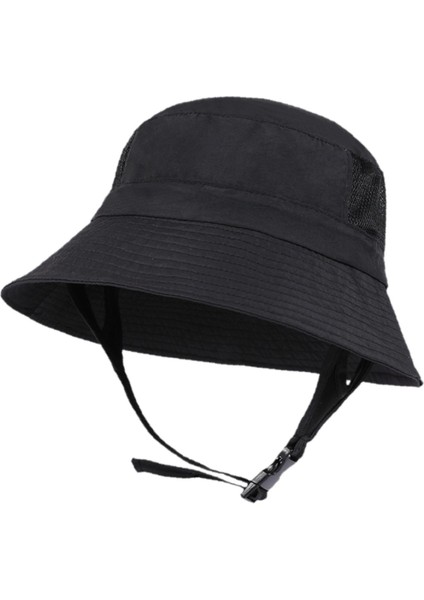Sun Bucket Şapka Rahat Yaz Ayarlanabilir Çene Kayışı Seyahat Siyah (Yurt Dışından)