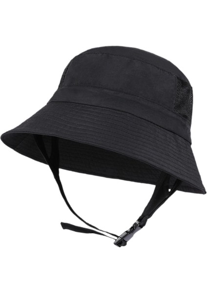 Sun Bucket Şapka Rahat Yaz Ayarlanabilir Çene Kayışı Seyahat Siyah (Yurt Dışından)