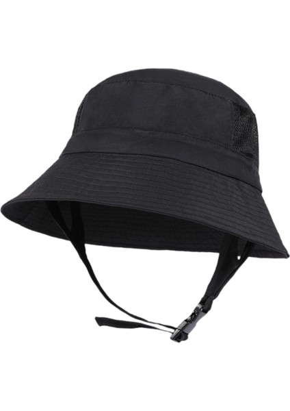 Sun Bucket Şapka Rahat Yaz Ayarlanabilir Çene Kayışı Seyahat Siyah (Yurt Dışından)