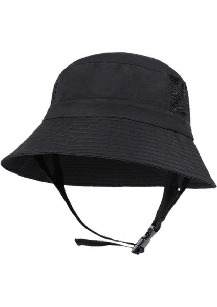 Sun Bucket Şapka Rahat Yaz Ayarlanabilir Çene Kayışı Seyahat Siyah (Yurt Dışından)