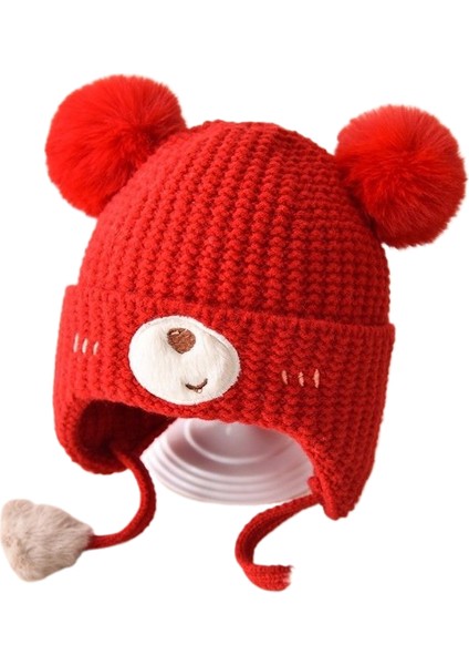 Bebek Şapka Sonbahar ve Kış Çocuk Kulak Koruyucu Pamuklu Şapka Rüzgar Geçirmez (Yurt Dışından)