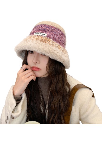 Balıkçı Şapka Bayan Sonbahar ve Kış Sıcak Sevimli Peluş Şapka (Yurt Dışından)