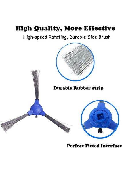 Eufy Robovac 11S Robovac 12 Robovac 15C Robovac 30 Robovac 30 Robovac 35C Vakum 6'lı Paket Yan Fırça Için Uygundur (Yurt Dışından)