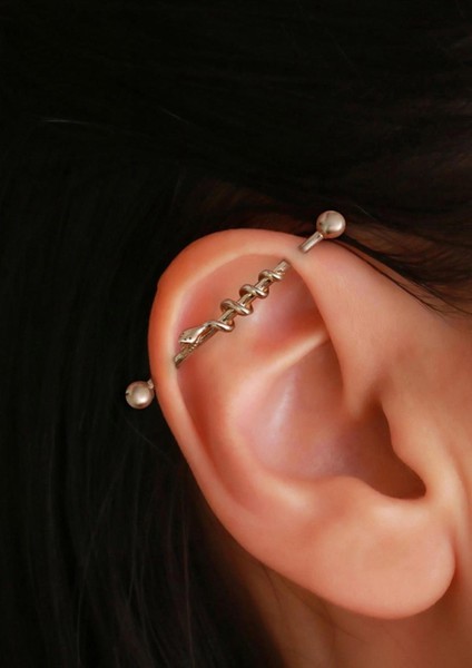 14 Ayar Altın Yılanlı Helix Tragus