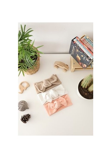 Kız Çocuk & Bebek Ribana Fiyonklu Bandana 3'lü Set