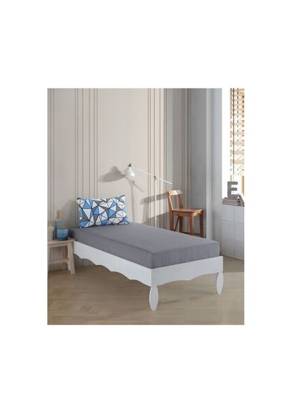 Uykulife Turkuaz Üçgen Kombin Tek Kişilik Lastikli Çarşaf Seti