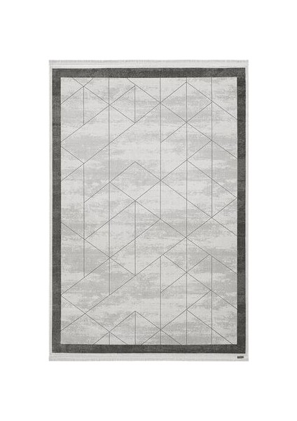 Telve Gri Halı Bambu Halı Modern Akrilik Dokuma Halı Geometrik Desenli Salon Halısı Oturma Odası Halısı