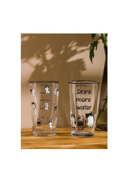 Lcwk Hayvan Baskılı Cam Bardak 2'li 570 ml modelleri