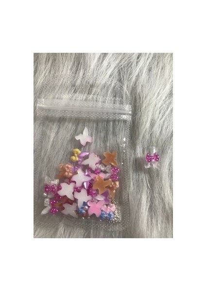 25 Adet Üzerinde Kurdele Charm Tırnak Süsü
