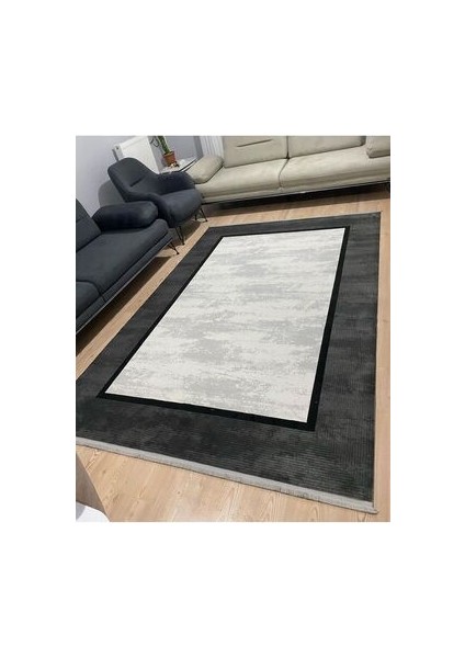 Telve Siyah Halı Krem Halı Bambu Halı Modern Akrilik Dokuma Halı Çerçeveli Desenli Salon Oturma Odası Halısı Salon Halısı fırsatları