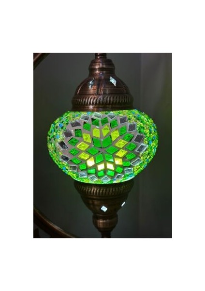 Otantik El Yapımı Mozaik Abajur Masa Lambası Ampul Hediyeli modelleri