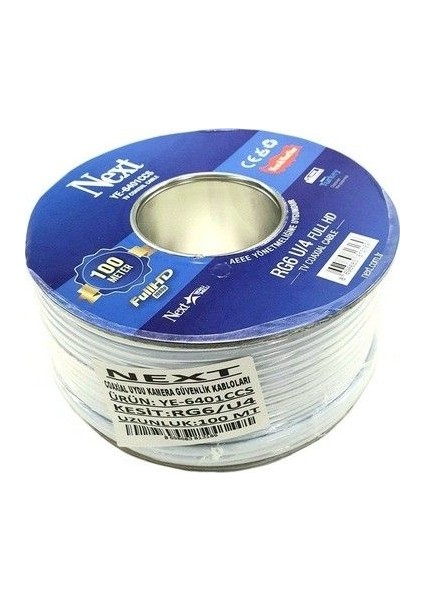 2'li Çiftli Lnb 40 Metre Next Hazır-Tak-Kullan Anten Kablosu+4 Adet Contalı Konnektör