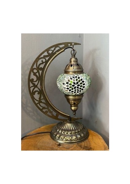 Otantik El Yapımı Mozaik Abajur Masa Lambası Ampul Hediyeli fırsatları