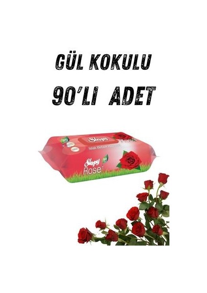 Sleepy Rose Islak Havlu Mendil 90 ' Lı