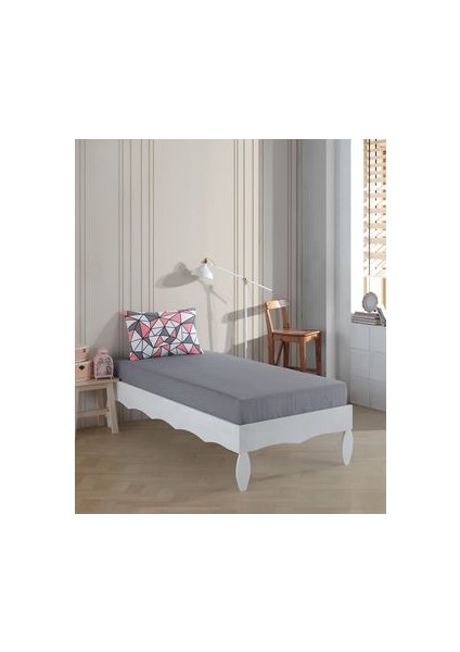 Uykulife Pembe Üçgen Kombin Tek Kişilik Lastikli Çarşaf Seti