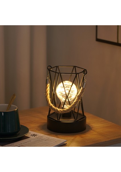 Yaratıcı Gece Lambası Led Bakır Tel Ferforje Taşınabilir Fener (Yurt Dışından)
