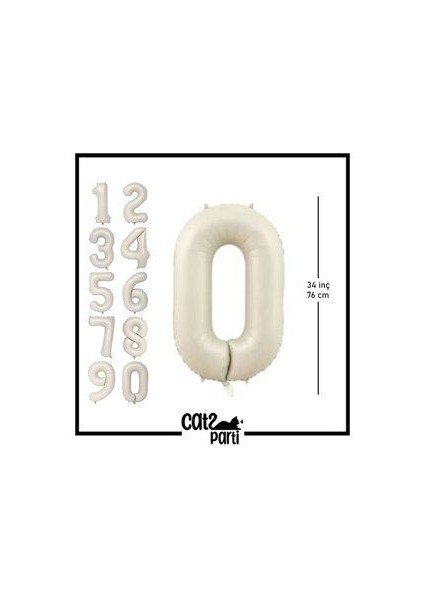 34"inç 76 cm Krem-Bej Folyo Balon 0