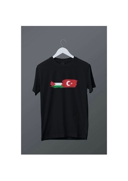 Filistin ve Türk Bayraklı Tişört
