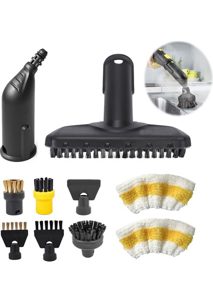 Karcher Buharlı Temizleyiciler Sc1, Sc2, Sc3, Sc4, Sc5 Için 10 Parçalı Aksesuar Seti - Nozullar, Fırçalar ve Bezler Dahil (Yurt Dışından)