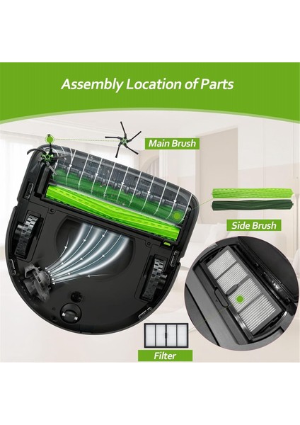 Irobot Roomba S9 (9150) S9+ S9 Plus (9550) S Serisi Elektrikli Süpürge Kauçuk Silindir Fırça Hepa Filtre Yan Fırça Parçaları (Yurt Dışından) fırsatları