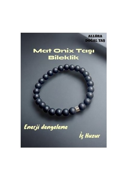 Doğal Taş Mat Onix Taşı Bileklik
