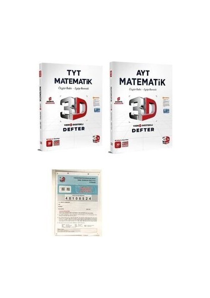 2024 Tyt-Ayt Matematik Video Destekli Defter(3d Tyt Deneme Hediye)