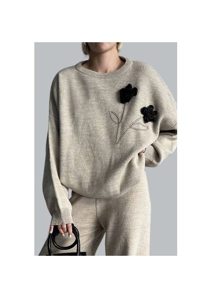 Kadın Triko Kazak Pantolon Alt Üst Takım