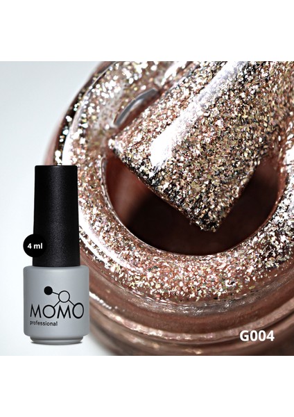 , Glitter Kalıcı Oje G004, Rose Gold, 4 ml