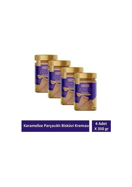 Karamelize Bisküvi Kreması Bisküvi Parçacıklı Crunchy 350 gr x 4 Adet