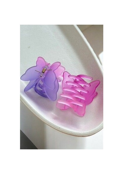 Kelebekli Kıskaçlı Mandal Toka Pembe Renkli - 2 Adet Butterfly Kıskaçlı Toka Kız Kadın Toka fiyatları