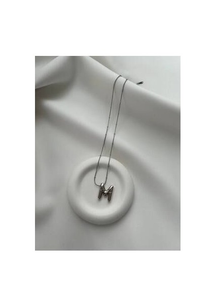 Baloncuk M Harf Kolye - Balonlu Harf Kolye - Balon Harf Kolye - M Harf