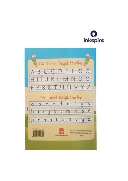 Güzel Yazı Defteri A4 Boy 19X27 cm 24 Yaprak 5 Adet Standart Çizgili Yazı Defteri Dik Temel Harfler