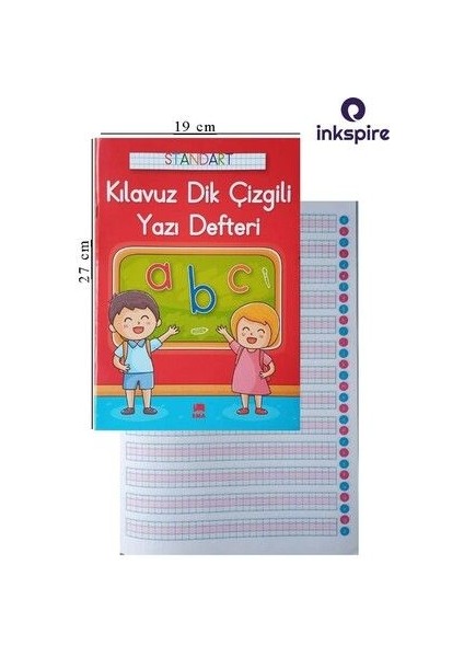 Güzel Yazı Defteri A4 Boy 19X27 cm 5 Adet Standart Kılavuz Dik Çizgili Yazı Defteri 24 Yaprak Defter
