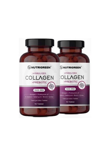 %100 Doğal Hidrolize Collagen Probiotic İçerikli 90 Tablet 2 Kutu