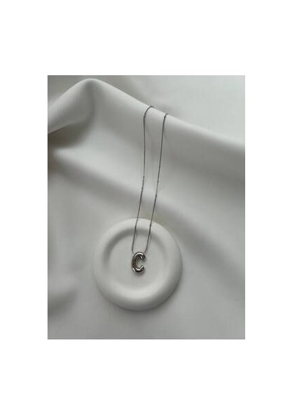 Baloncuk Harf C Kolye - Balonlu Harf Kolye - Balon Harf Kolye - C Harf