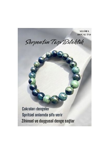 Doğal Taş Serpentin Taşı Bileklik